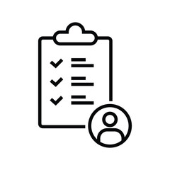 Check data people line icon