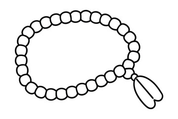Simple line art drawing of beaded bracelet