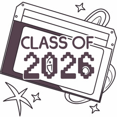 Class of 2026 retro vhs cassette tape graduation design