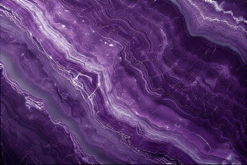 A luxurious purple marble texture featuring stunning amethyst veins, creating a rich and elegant visual with swirling patterns and deep, vibrant hues—perfect for sophisticated design.