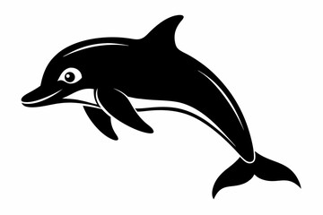 porpoise sihouette black vector