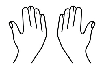 Two open hands line art simple minimalist design