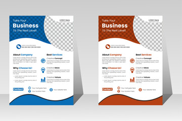 Modern business flyer design template set, flyer in a4 for business marketing blueprint, progression, proclaim, publication, cover page, corporate trendy style poster design