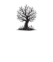 A Silhouette icon of a dead tree , isolated on a white background.eps