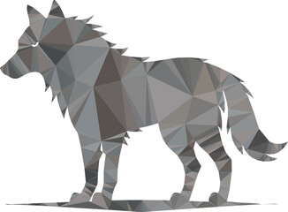 Geometric Polygonal Wolf Modern Low Poly Wildlife Art
