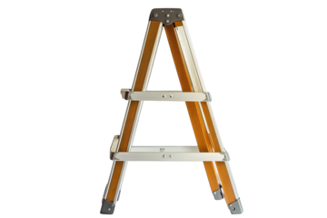 Folding ladder, light brown and white