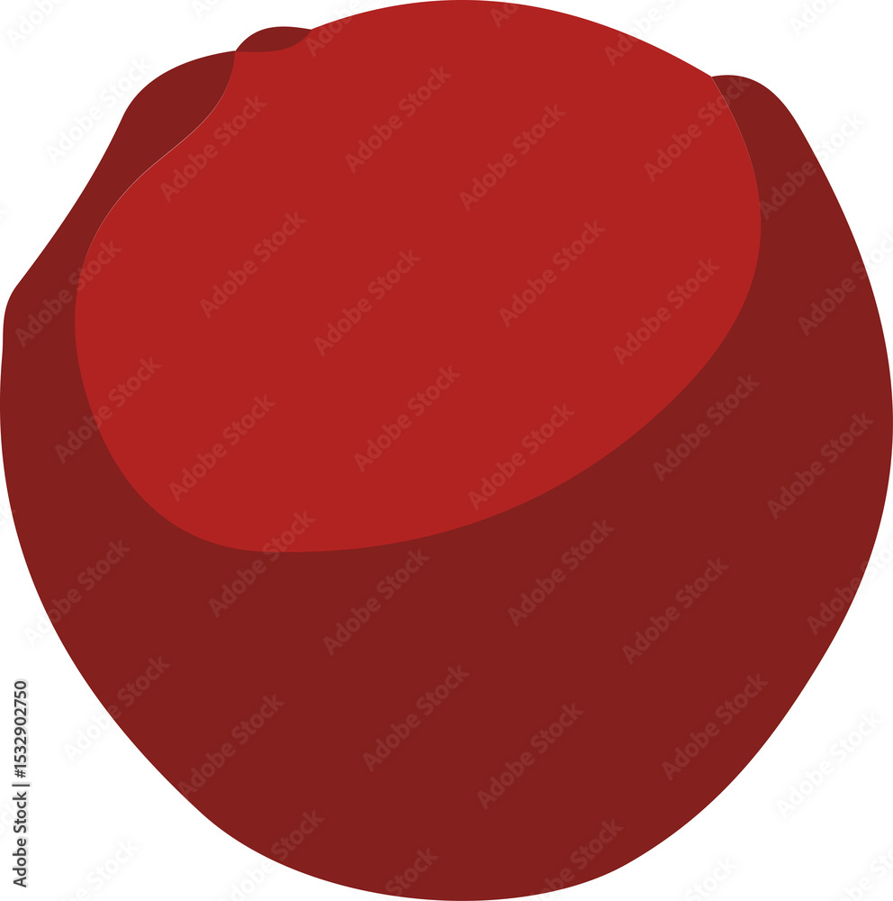 Poster overlapping abstract red blobs are floating in flat design style, showing transparent background
