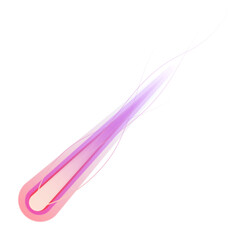 Abstract comet is gliding on transparent background with glowing core and ribbons in flat vector © vectorfusionart