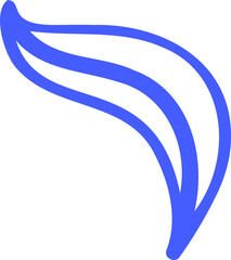 Blue abstract arrow wave is flowing diagonally in flat design, with transparent background