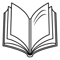 book, open book, reading, education, knowledge, learning, pages, illustration, drawing, outline- Adobe Illustrator Artwork