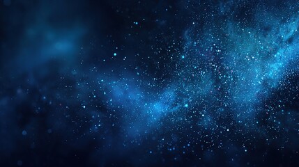 Fototapeta premium Dark Blue Abstract Background with Floating Neon Particles