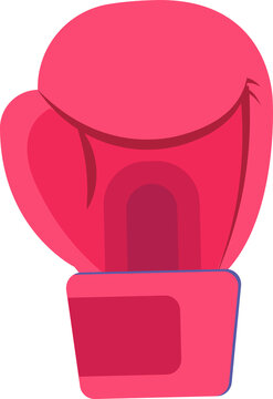 Fototapeta Bright pink boxing glove vector design showing round shape and padded cuff, transparent background