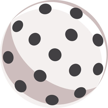 Naklejki Polka-dotted sphere is floating on transparent background, showcasing flat vector cookie-like form