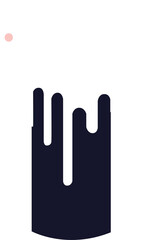 Showing minimalist flat candle dripping wax with sparkles and pink circle on transparent background