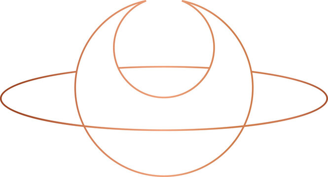 Naklejki Flat design is featuring ringed planet on transparent background with concentric rings and ellipse
