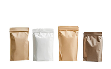 Multipack of sustainable pouch bags with minimalist design for ecofriendly storage isolated on transparent background PNG
