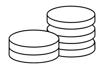 Stack of coins line-art simple money savings icon