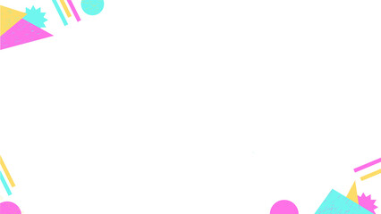 Flat design frame forming starbursts, pastel shapes and bars on transparent background, copy space © vectorfusionart
