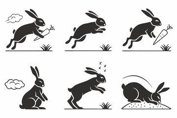 Obraz premium set of rabbit silhouettes