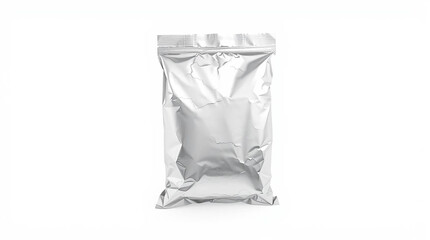 Silver foil pouch with zipper isolated
