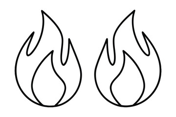 Two simple line art flames design element