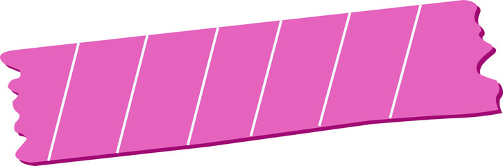 Displaying stylized washi tape in flat style, with pink diagonal stripes, transparent background