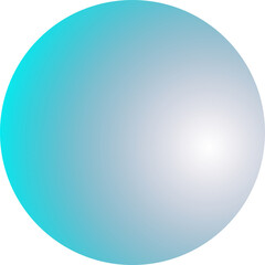 Flat design orb is showing radial teal-indigo gradient with glowing spot on transparent backdrop