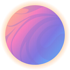 Flat design swirl circle is glowing with colorful gradient on transparent background, copy space