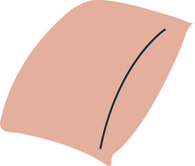 Displaying flat design peach shape with smooth curves and dark stroke on transparent background