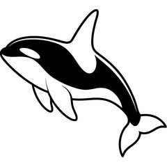 Orca Outline line art vector 
