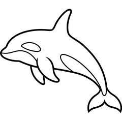 Obraz premium Orca Outline line art vector 