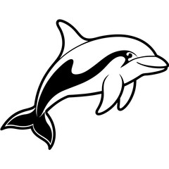 Fototapeta premium Orca Outline line art vector 