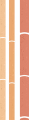 Displaying abstract panels in beige orange coral with indentations, teal lines on transparent bg