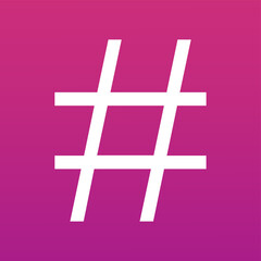 Obraz premium White hashtag symbol is floating in flat style on transparent background resembling grid shape