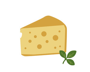 Cheese Wedge with Spices for a Rich Italian Dairy Theme Vector illustration