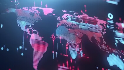 Global data visualization on a digital display.