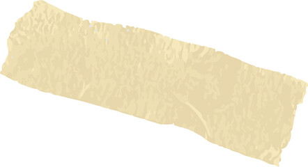 Flat design yellow masking tape is floating on transparent background with torn texture, copy space