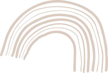 Fotobehang Hand drawn beige arches pattern is being shown on transparent canvas, flat brushstroke style © vectorfusionart