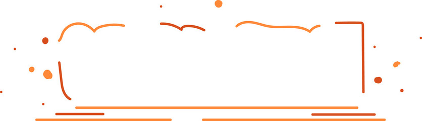 Styled OKTOBERFEST text is floating on clear background with orange swoops dots and corner strokes