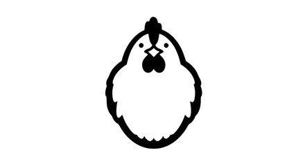 Obraz premium A white and black chicken with a bow around its neck