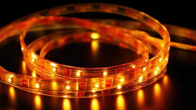 Decorative orange LED lights craft project for home decor during the evening