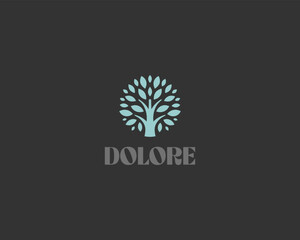 A tree flat logo. Park garden vector icon. Eco nature vector symbol