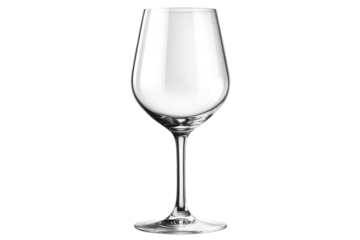 A pristine elegant wine glass awaiting a toast on a celebratory occasion embodying luxury and on transparent background
