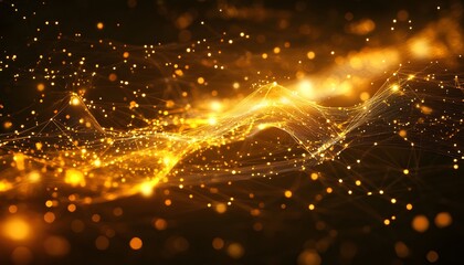 Obraz premium Abstract gold network design.