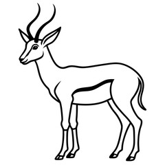 Springbok Outline Vector in Clean Minimal Style