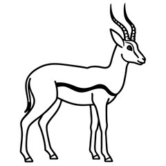 Obraz premium Springbok Outline Vector in Clean Minimal Style