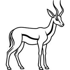 Fototapeta premium Springbok Outline Vector in Clean Minimal Style