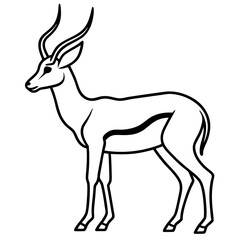 Fototapeta premium Springbok Outline Vector in Clean Minimal Style