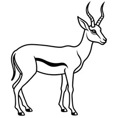 Fototapeta premium Springbok Outline Vector in Clean Minimal Style