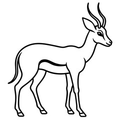 Springbok Outline Vector in Clean Minimal Style